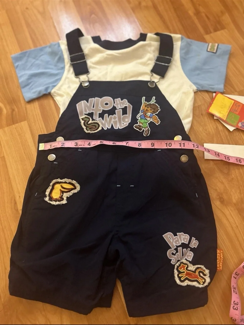 Diego/Dora The Explorer y2k VTG Nick jr 2pc Overalls Outfit toddler size 3T 2003